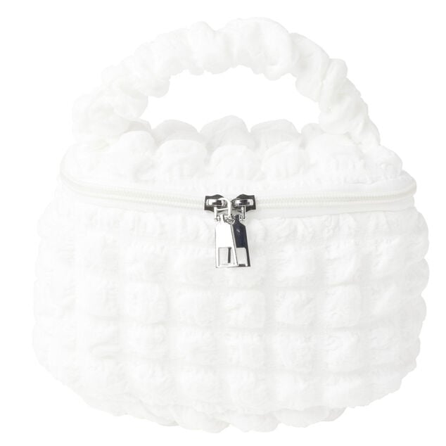 Trousse de maquillage tissu bouclette19x12xH11cm (2 mod&egrave;les)