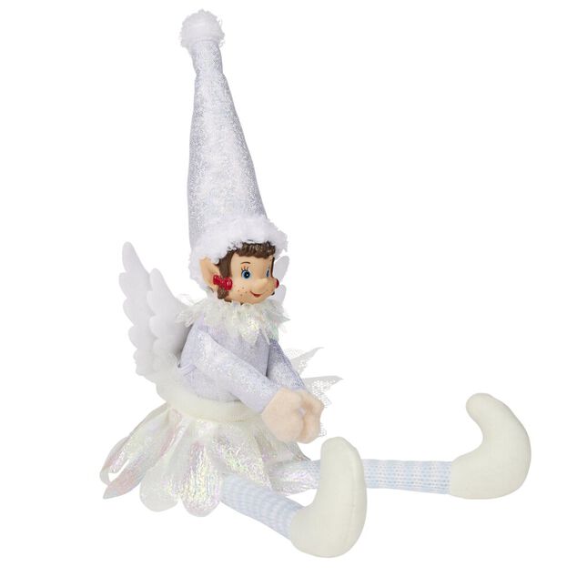 Lutin farceur f&eacute;e blanche H38 cm