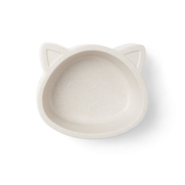 Gamelle pour chat fibre bambou beige oreille de chat