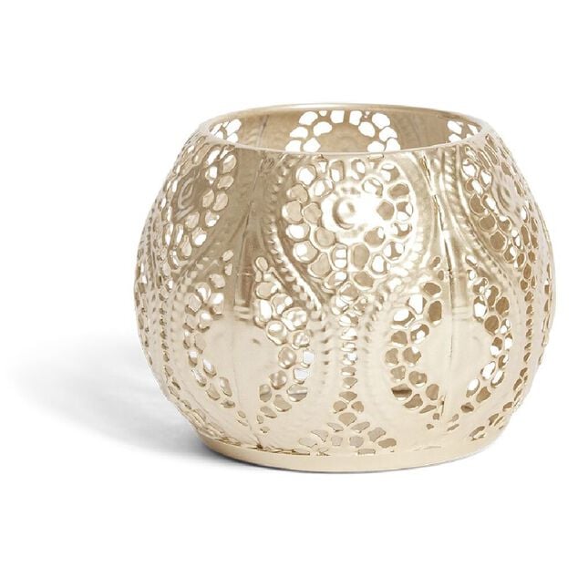 Bougeoir en m&eacute;tal &Oslash;9xH.7cm dor&eacute;