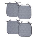 Galette de chaise carr&eacute;e x4 avec motif 38x38cm (4 mod&egrave;les)
