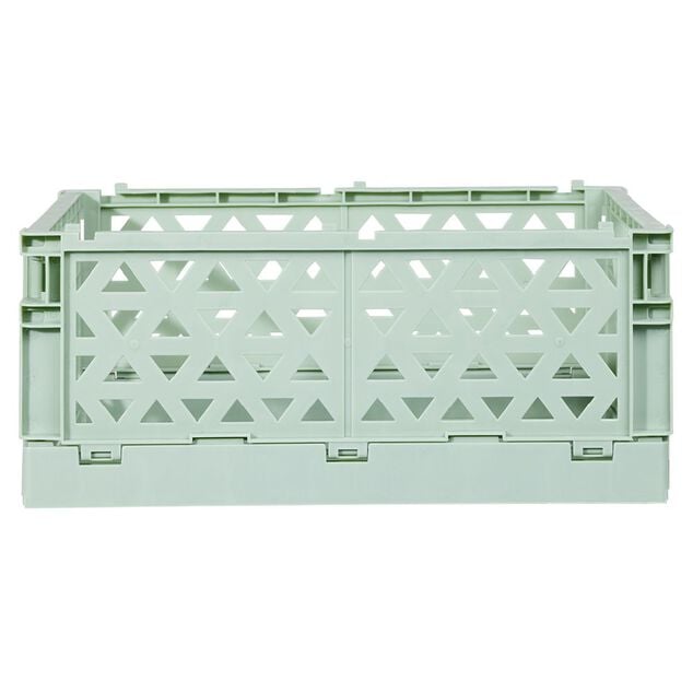 Caisse pliable avec porte-&eacute;tiquette vert L33xl25xH15cm