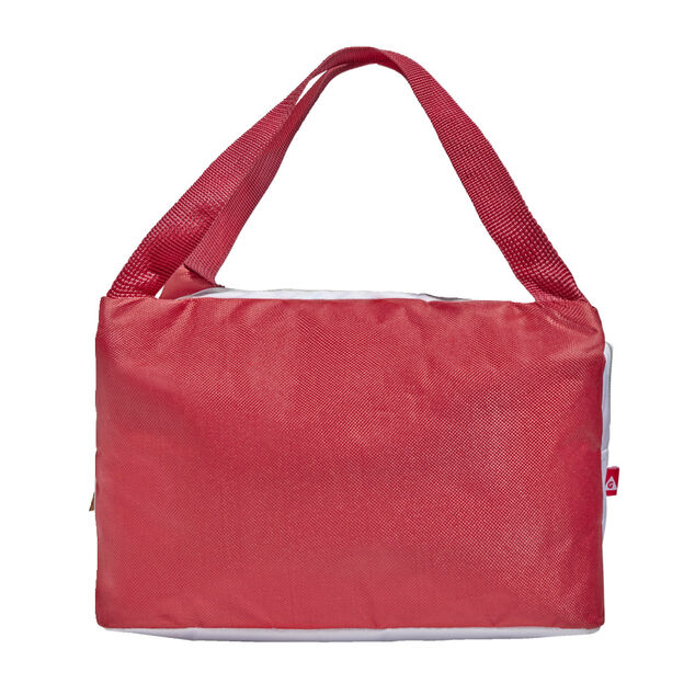 Lunch bag sac &agrave; repas isotherme rouge et beige - 25x14xH.16cm