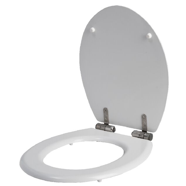 Abattant WC universel bois blanc mat avec frein de chute
