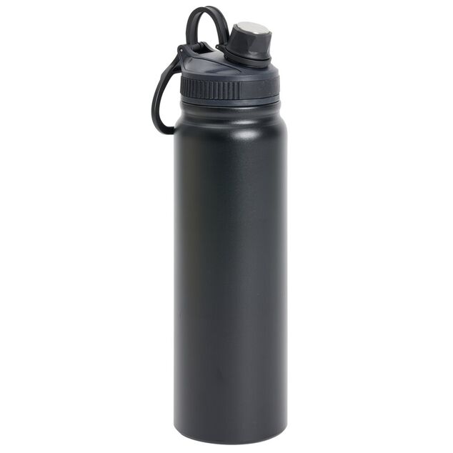 Gourde en inox 850ml noire &Oslash;7,8xH28,5cm