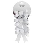 Suspension noeud de Noël pailleté argenté x3