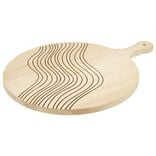Planche &agrave; pizza ronde en bois avec poign&eacute;e - &Oslash;33xL44x&eacute;p1,5cm
