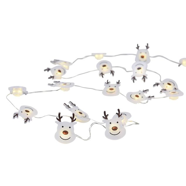 Guirlande flocons de neige argent&eacute;e 20 LED