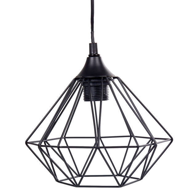 Luminaire à suspension filaire 1 ampoule métal noir