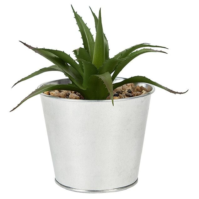 Plante grasse artificelle pot en zinc