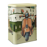 Boîte alimentaire métal décor vintage 14,5x10,5xH20cm (3 modèles)