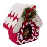 Maison de No&euml;l d&eacute;corative en feutrine H16cm (2 mod&egrave;les)
