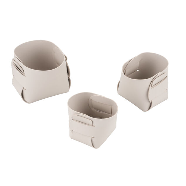 Lot de 3 pani&egrave;res de rangement 8/9/10cm - 3 coloris