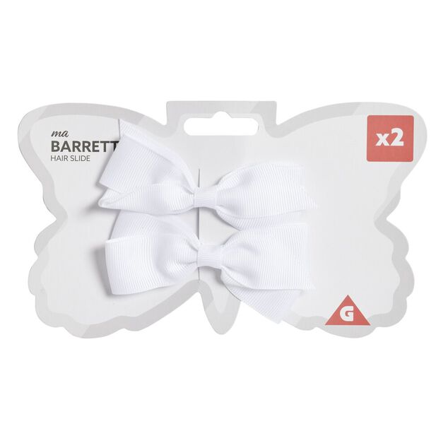 Barrette à cheveux x2 mini noeud tissu pastel 5,5x10cm (4 modèles)