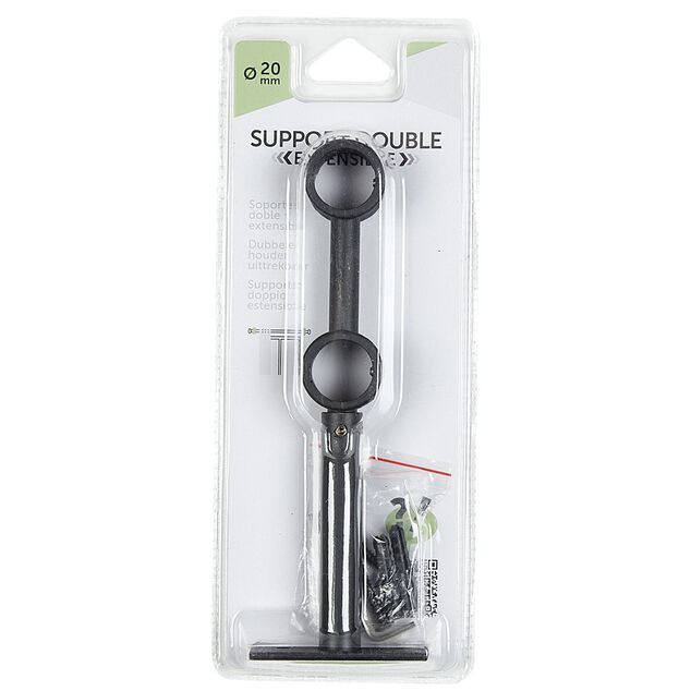 Support double m&eacute;tal noir