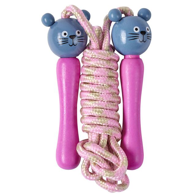 Corde &agrave; sauter poign&eacute;e animal en bois L157cm