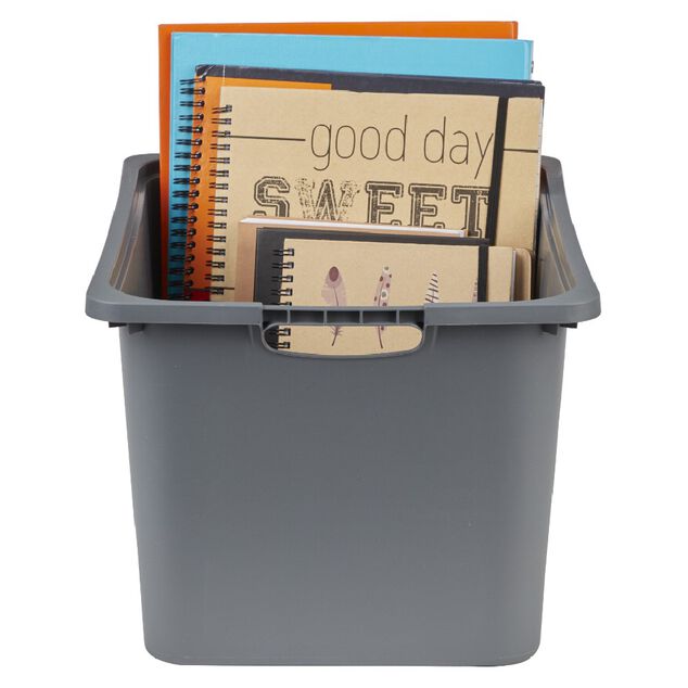 Bac plastique gris 40x29,8xH22,8cm