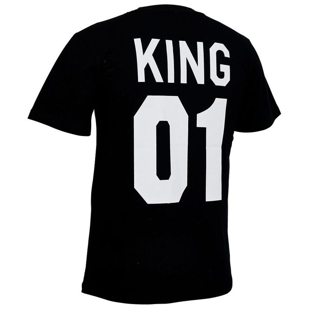 Tee shirt noir imprimé King homme