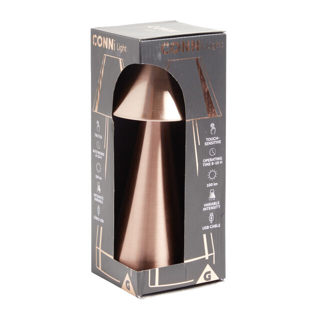 Lampe de table Conni USB tactile orange Ø9,5xH22,5cm