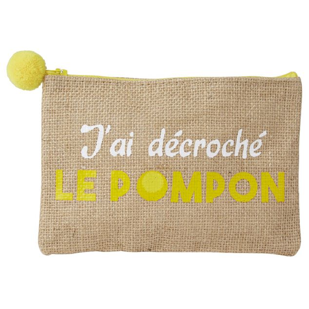 Pochette avec pompom en jute