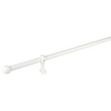 Tringle en bois blanc aves accroches murales Ø2,8xL180cm