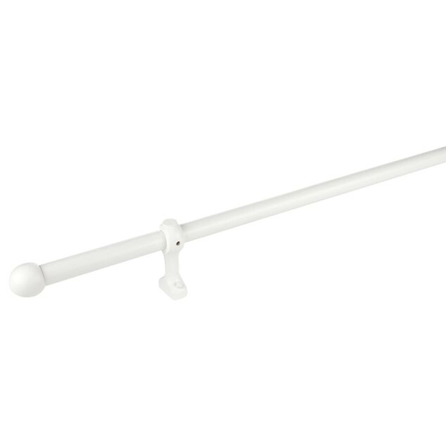 Tringle en bois blanc aves accroches murales Ø2,8xL180cm