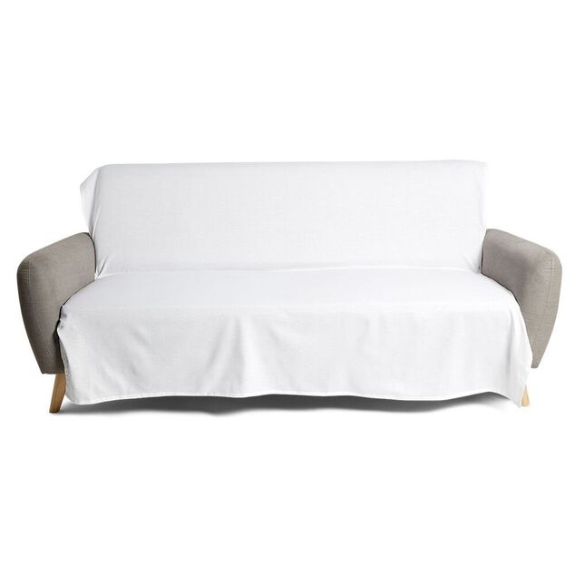 Jet&eacute; de canap&eacute; 170x250cm polycoton blanc