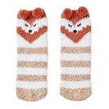 Coffret chaussettes en maille doudou motif ray&eacute; beige marron