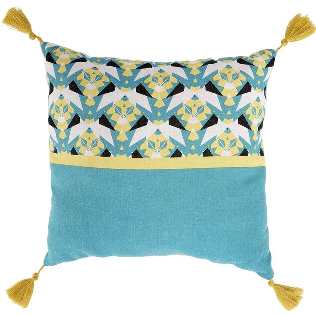 Coussin carr&eacute; motif imprim&eacute; 40x40cm