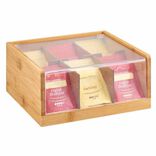 Boîtes à thé en bambou avec couvercle transparent