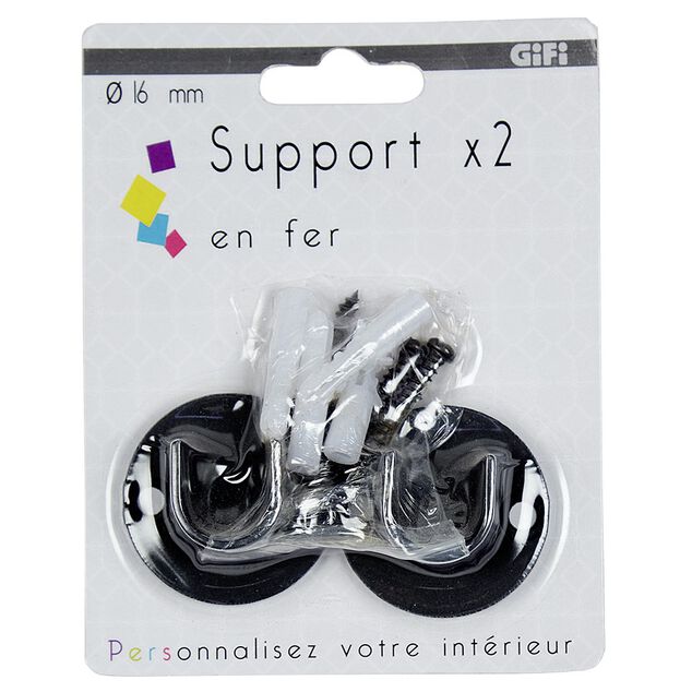 Support naissance pour tringle x2 noir