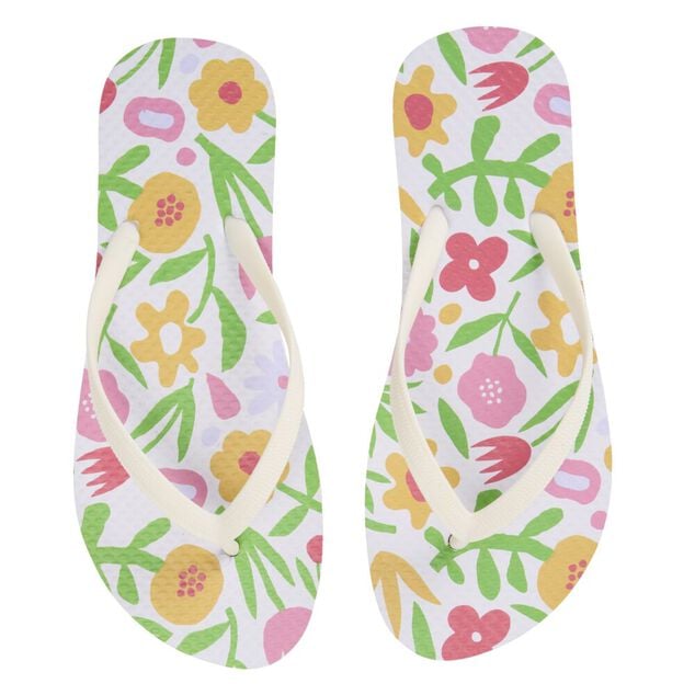 Tongs femme &agrave; motifs 36 &agrave; 41 (2 mod&egrave;les l&eacute;opard ou floral)