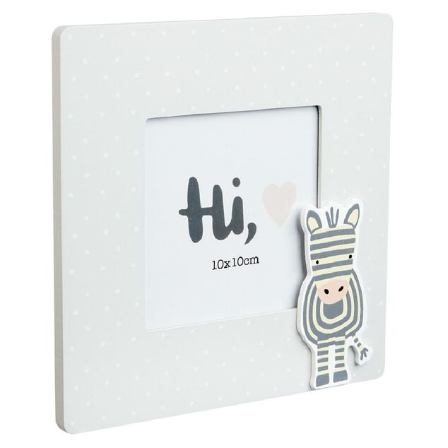 Cadre photo bois enfant décor animal 17x17cm pour photo 10x10cm (4 modèles)