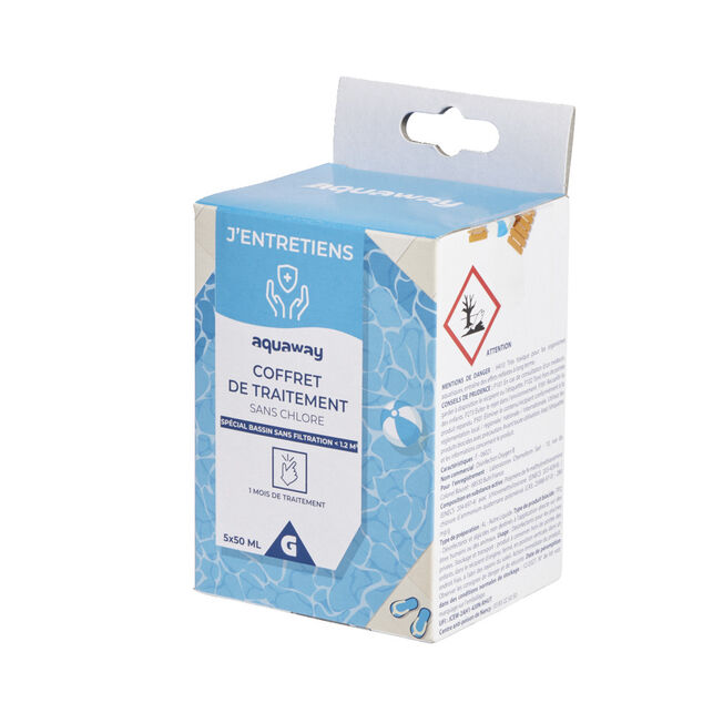Traitement sans chlore pour piscine sans filtration < 1,2 m3