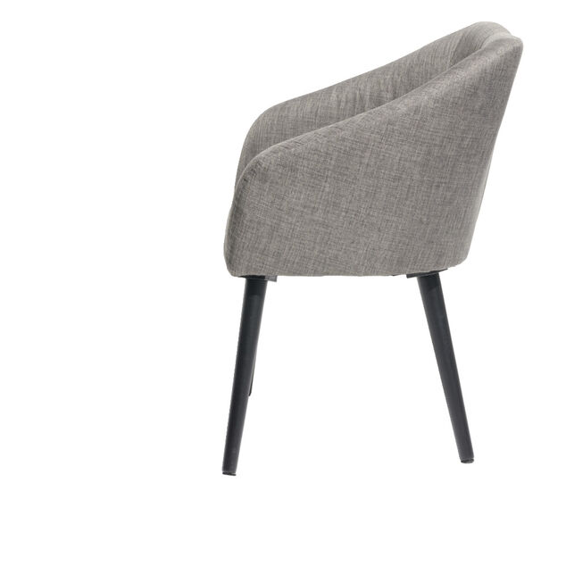 Fauteuil Joseph gris chin&eacute; L60xP57xH79cm