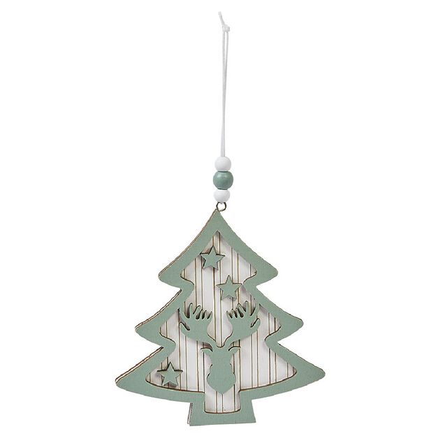 Suspension de No&euml;l en mdf forme &Eacute;toile ou Sapin