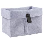 Pani&egrave;re de rangement feutrine gris 19x13xH18cm