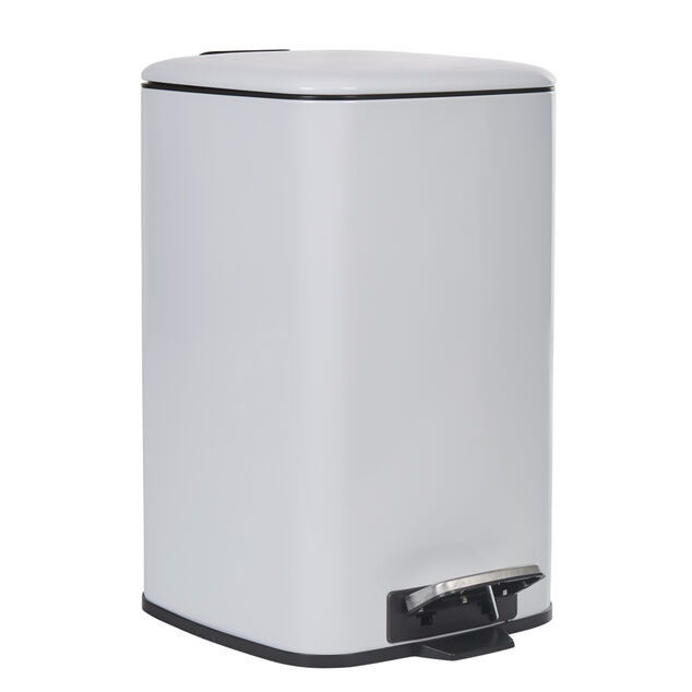 Poubelle p&eacute;dale blanche 20 L