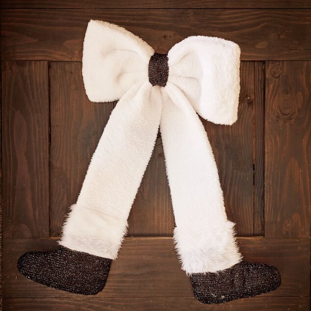 Noeud d&eacute;coratif XL avec jambes blanc et noir H70cm