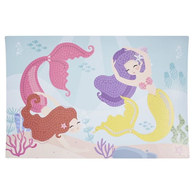 Lot de 4 mosa&iuml;ques g&eacute;antes &agrave; sticker th&egrave;me sir&egrave;ne 40x60cm