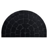Tapis extérieur forme demi lune noir 74x44 cm