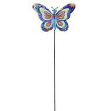 D&eacute;coration de jardin &agrave; planter pique en m&eacute;tal forme papillon H60cm