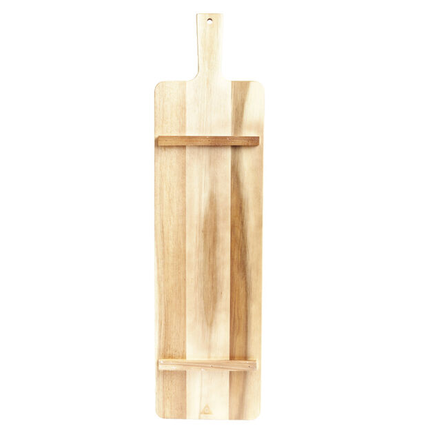 Planche de service XL en bois d'acacia avec pied 20x75cm