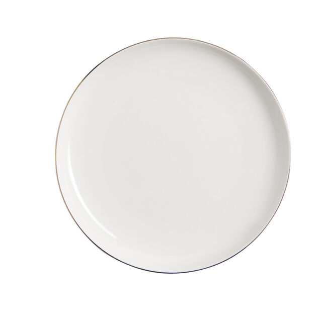 Assiette &agrave; dessert ronde Oslo blanche bord dor&eacute; &Oslash;19cm