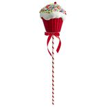 Décoration de Noël à poser sucette cupcake rouge et blanc Ø17xH67cm