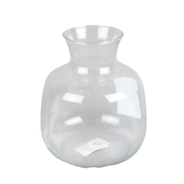 Vase goulot en verre transparent Ø17xH20cm