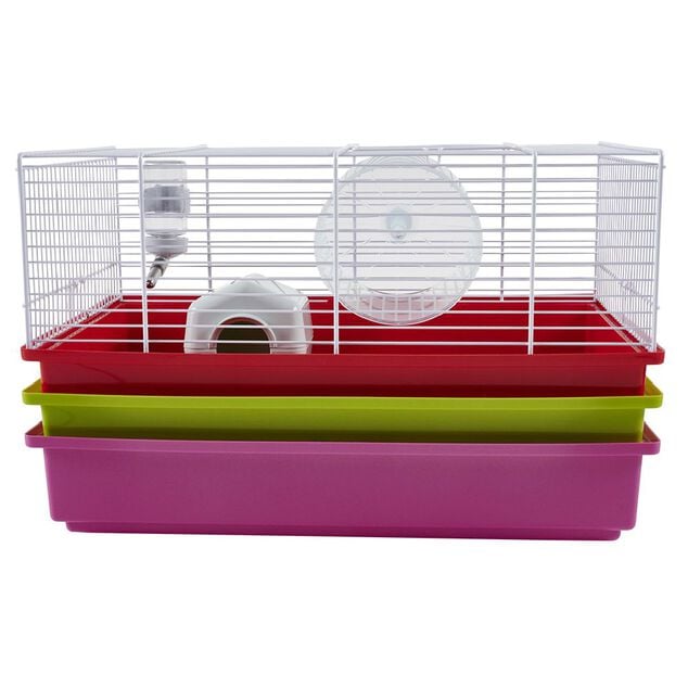 Cage pour rongeur avec 4 accessoires L46x29,5xH23cm