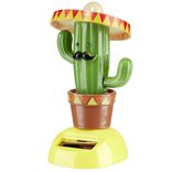 Figurine solaire dansante sombrero cactus H10,5cm