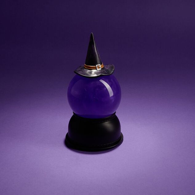 D&eacute;coration Halloween boule anim&eacute;e LED chapeau sorci&egrave;re
