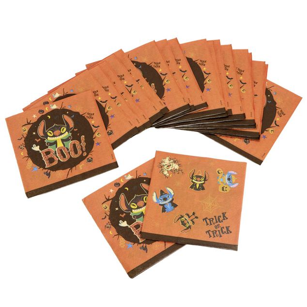 Serviette papier x20 Disney Stitch Halloween orange 16,5x16,5cm